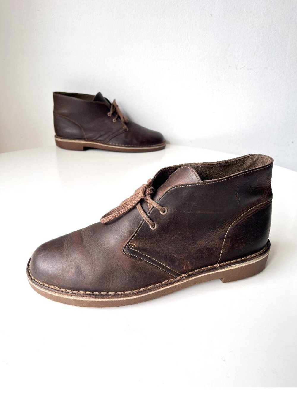 Men's Clarks Collection Brown Leather Chukka Desert Ankle Boots Size 9M